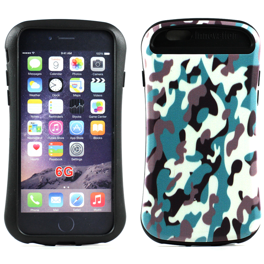 Apple iPhone 6 4.7 Design CANDY Shell Hybrid Case (Camouflage Teal)